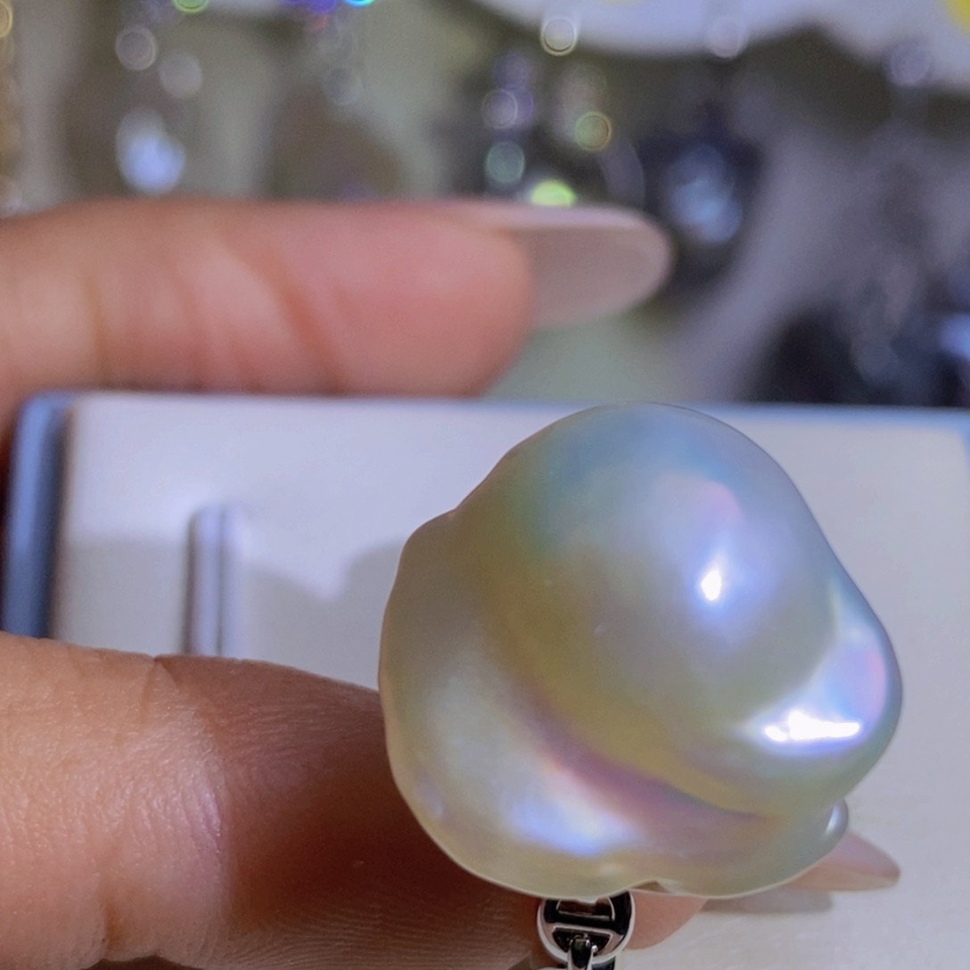 银S925镶嵌天然淡水珍珠淡水珍珠