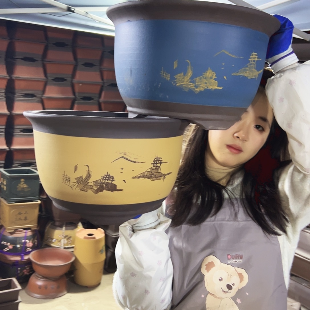 002花盆花盆花盆+35蓝山水花盆花盆