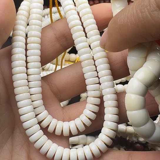 石英石纯铜猪牙7X3药片长串150颗全品白