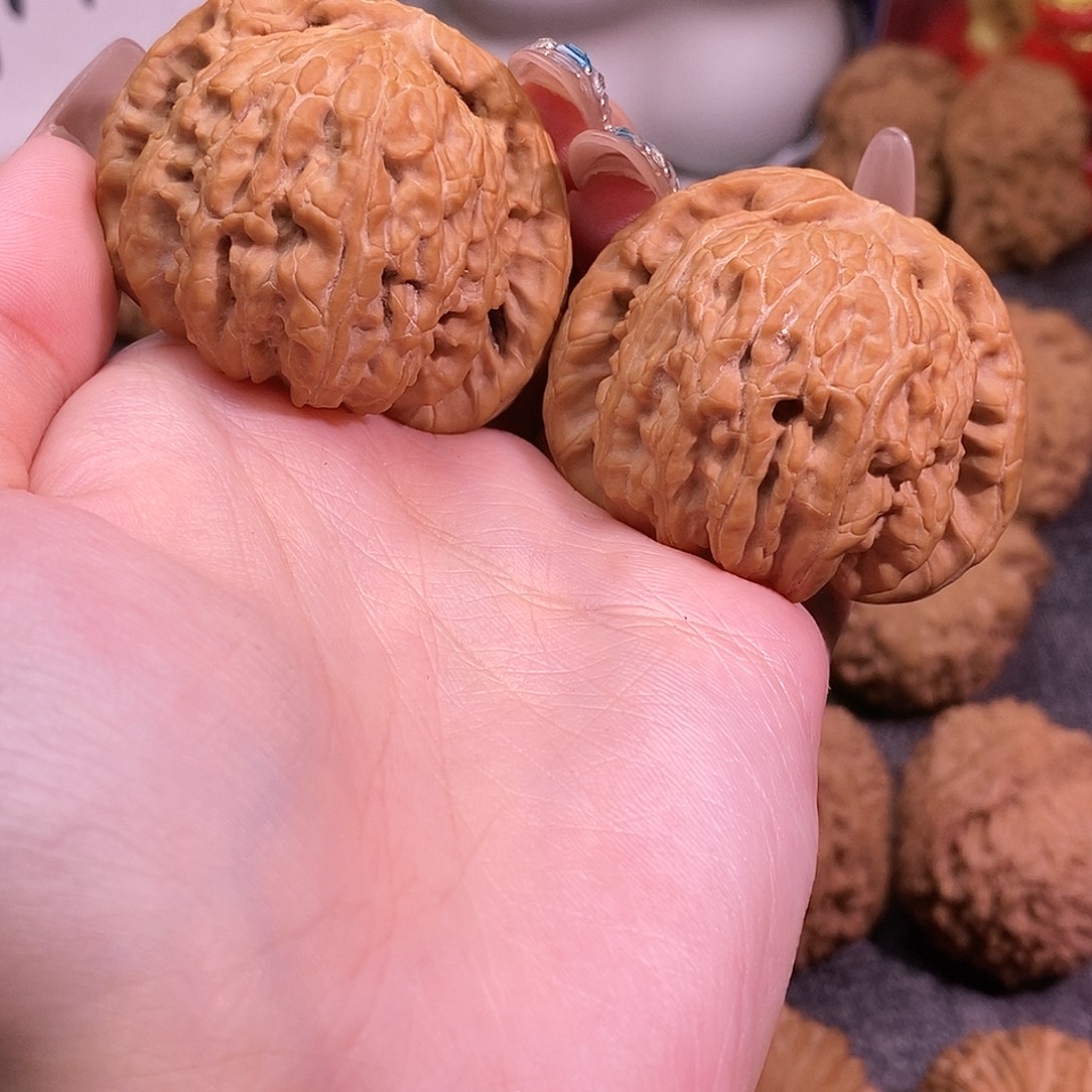 43➕白狮子核桃文玩