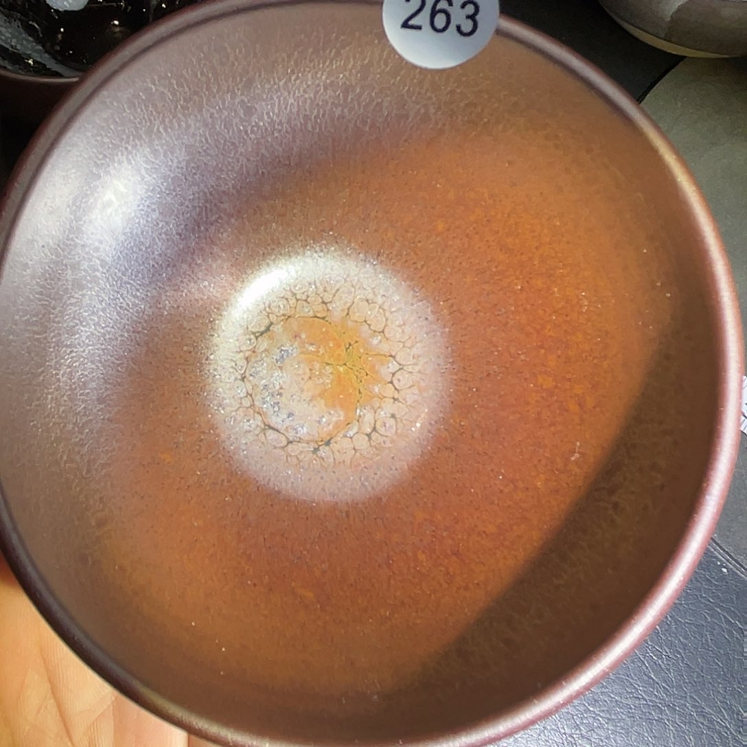 茶盏龙窑柴烧微瑕柿红钵钵器型