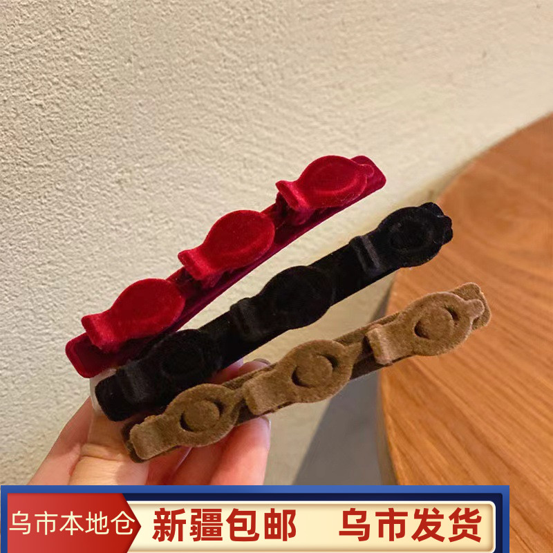 新疆包邮（两个装）植绒编发发夹刘海侧边夹子鸭嘴夹头饰女日韩发卡