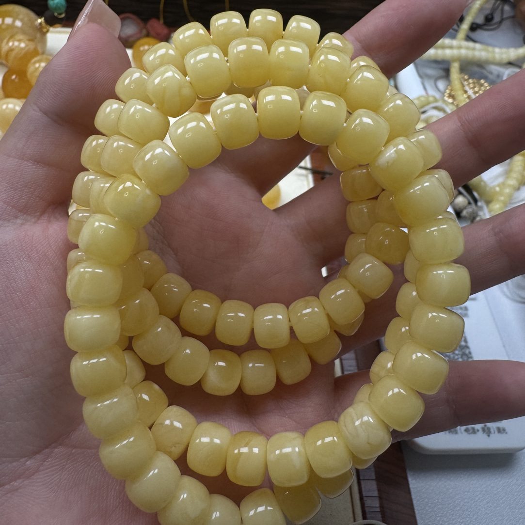 天然原矿蜜蜡108长串8.8mm