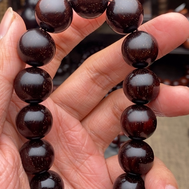 檀香紫檀（小叶紫檀）手串/手链1.5泥料满金星