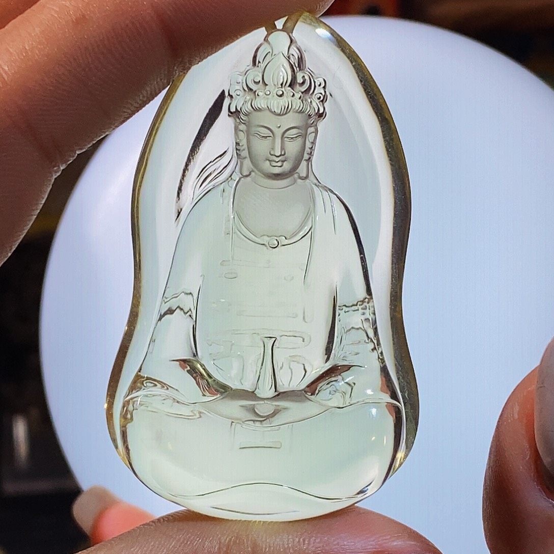 看***山水晶颈饰未镶嵌吊坠