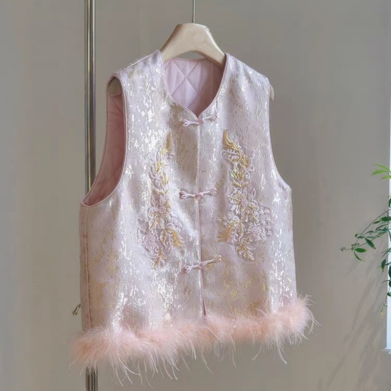 （马甲专属）高端定则手工刺绣设计感国风新中式福复古马甲气质坎肩