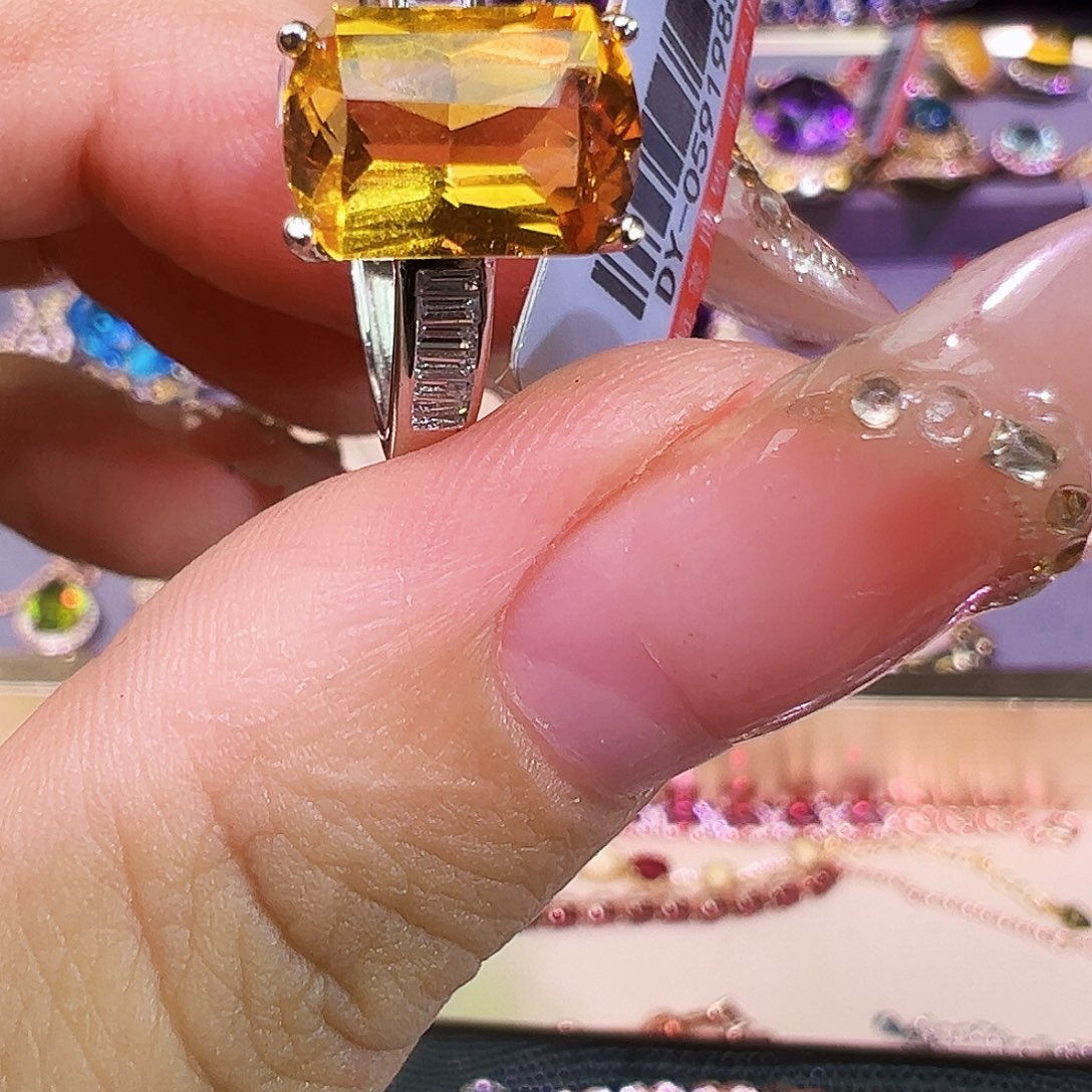 银S925镶嵌珠宝半成品黄晶