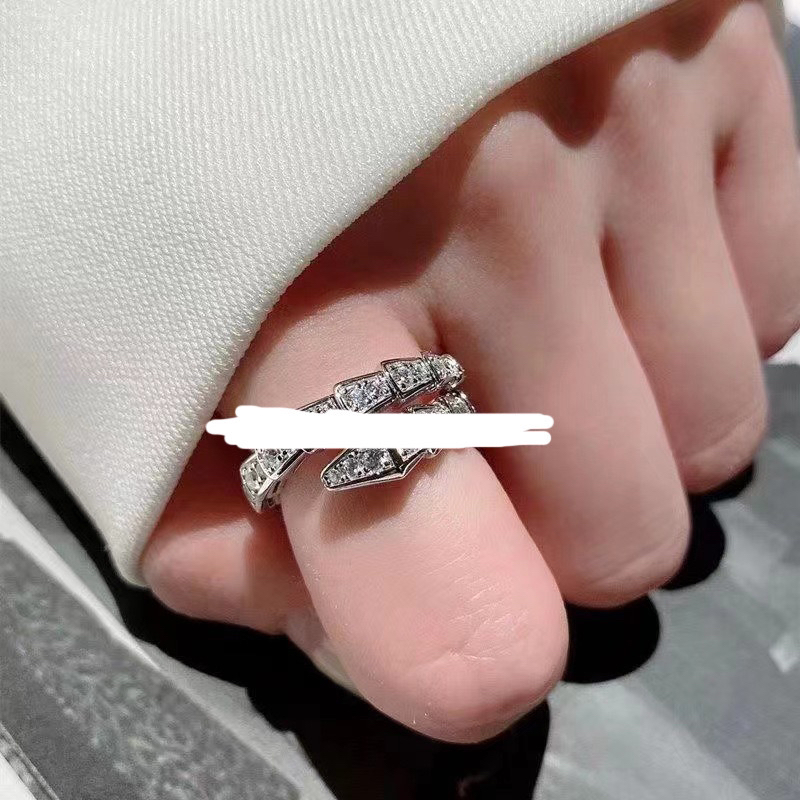 铜合金合成锆石戒指 【Tyche堤喀】蛇年竹节爆闪戒指高保色