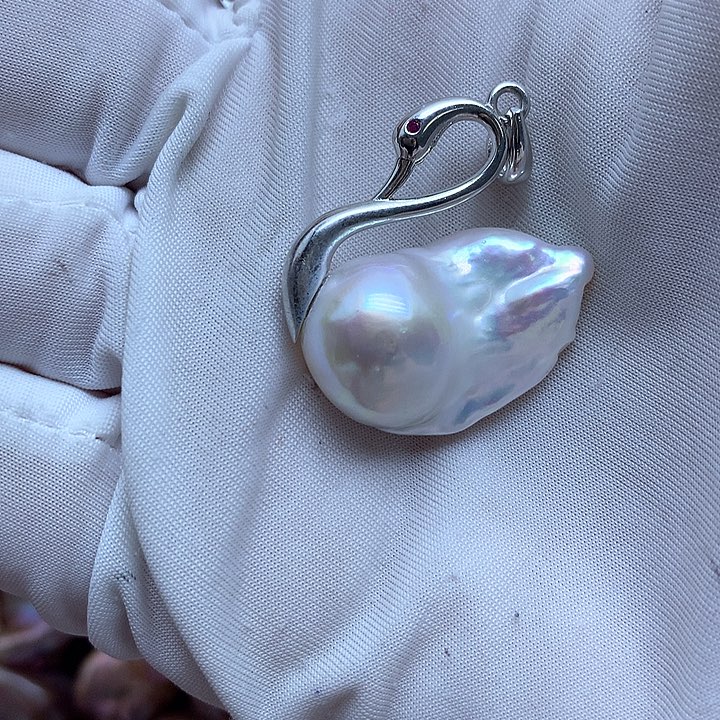 淡水珍珠耳饰银S925镶嵌