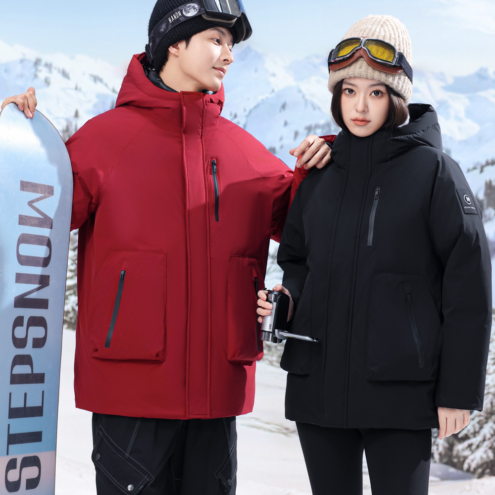 拉夏贝尔新款情侣款一手长连帽羽绒服户外休闲百搭显瘦工装6782