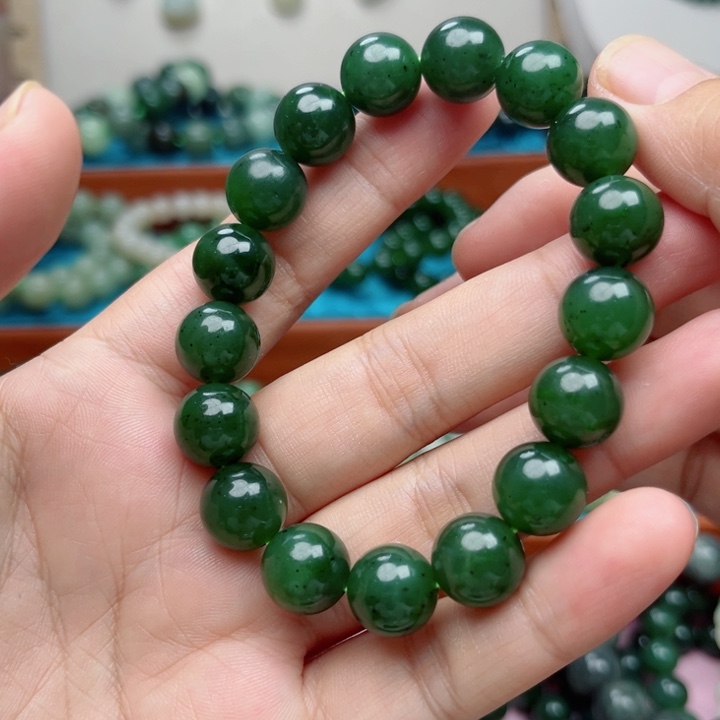 和田玉未镶嵌手链卡12碧玉