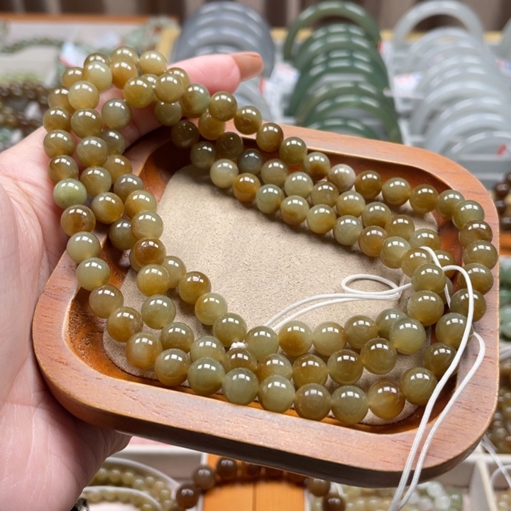 和田玉珠串8mm未镶嵌