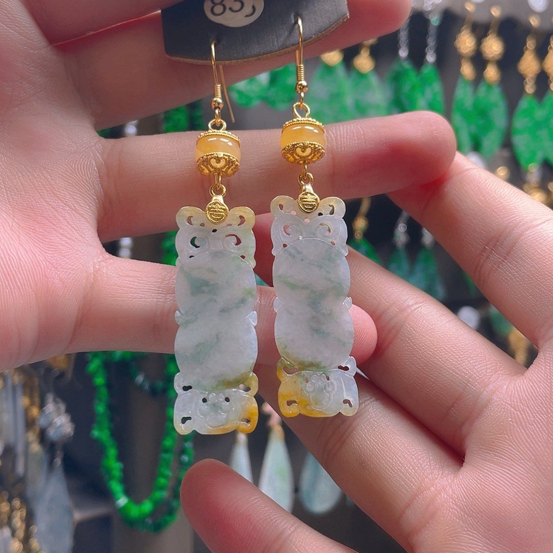 翡翠未镶嵌耳饰翡翠