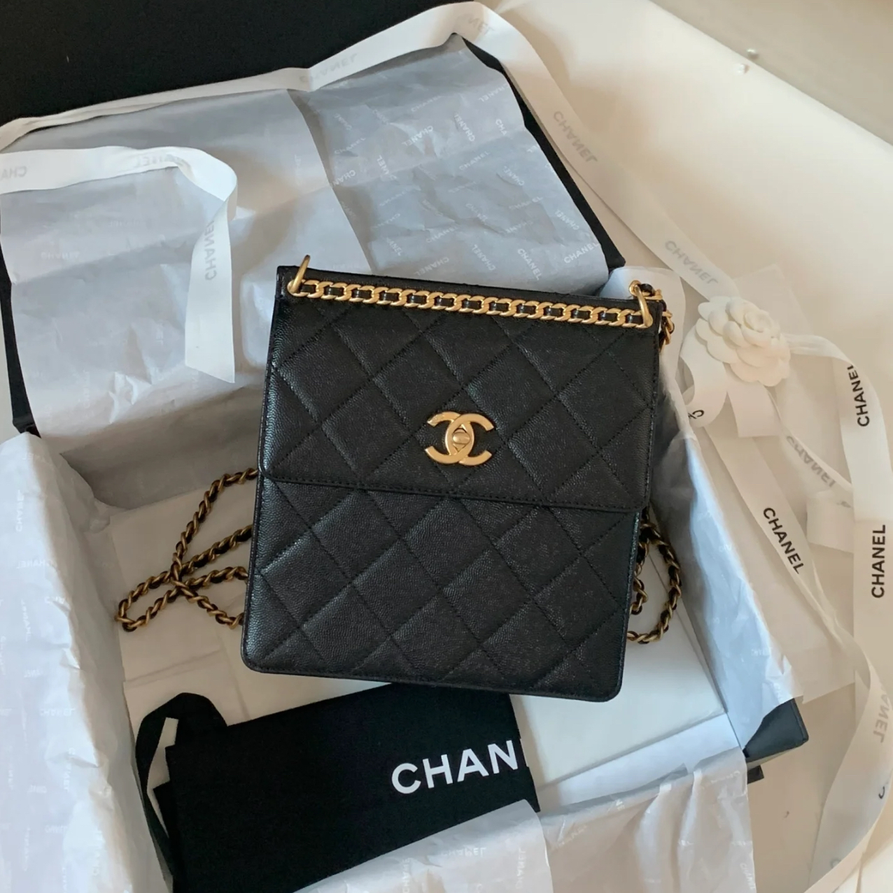 99新 Chanel/香奈儿 多多奢品/香奈儿23A竖版鱼子酱斜挎包/闲置