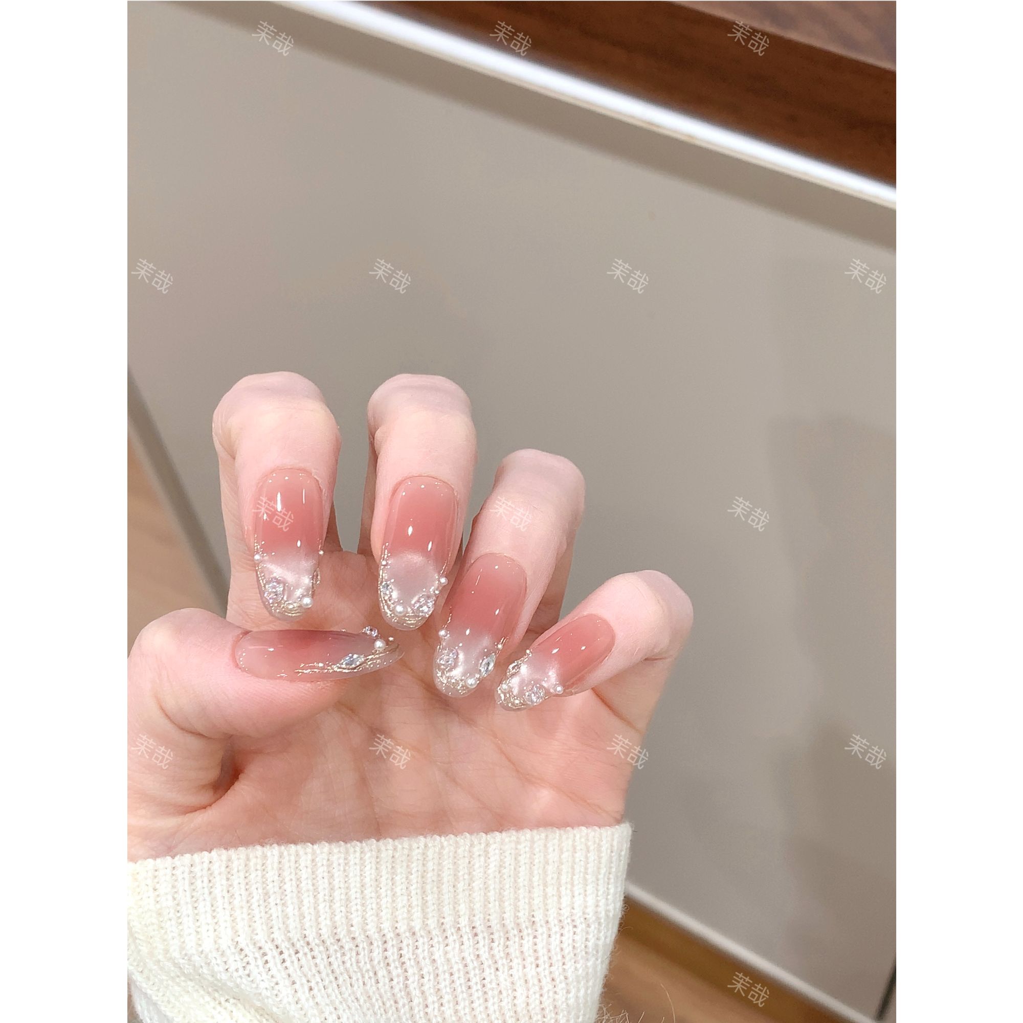 茉哉现货【告白时刻】纯手工定制美甲拆卸穿戴甲A5251