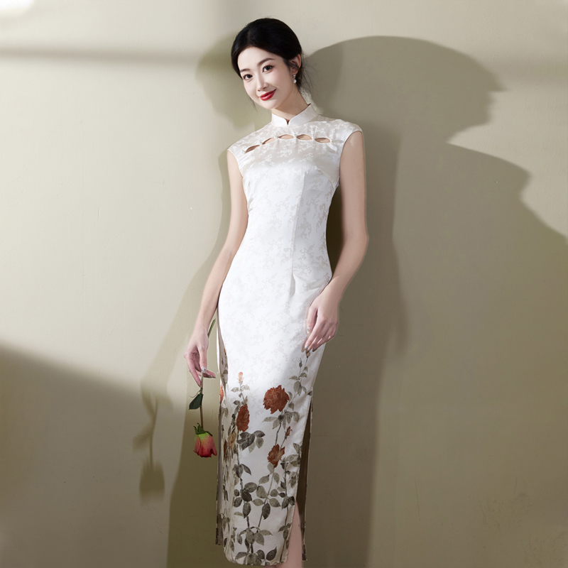 尘记【玫瑰故事】2025春夏新款改良新中式旗袍无袖连衣裙年轻浪漫款