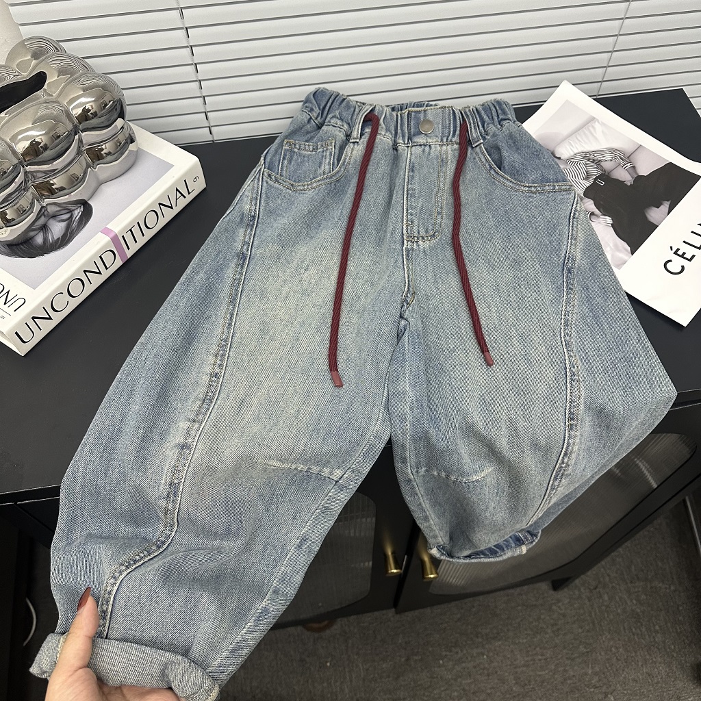 童装男童秋装牛仔裤2025春款韩版宽松时尚潮流秋季休闲中大童长裤