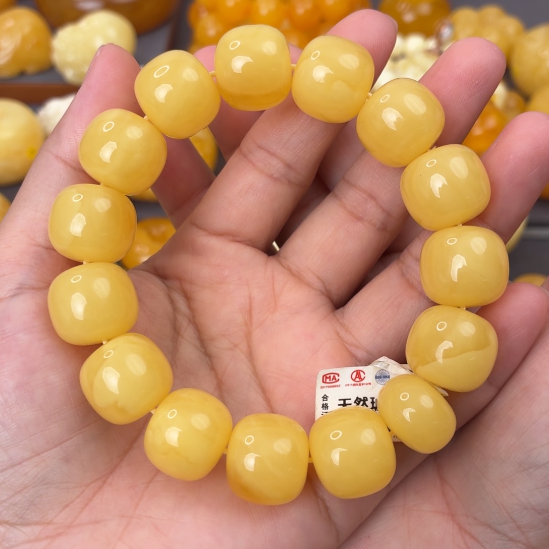 裸石琥珀未镶嵌16同料手串