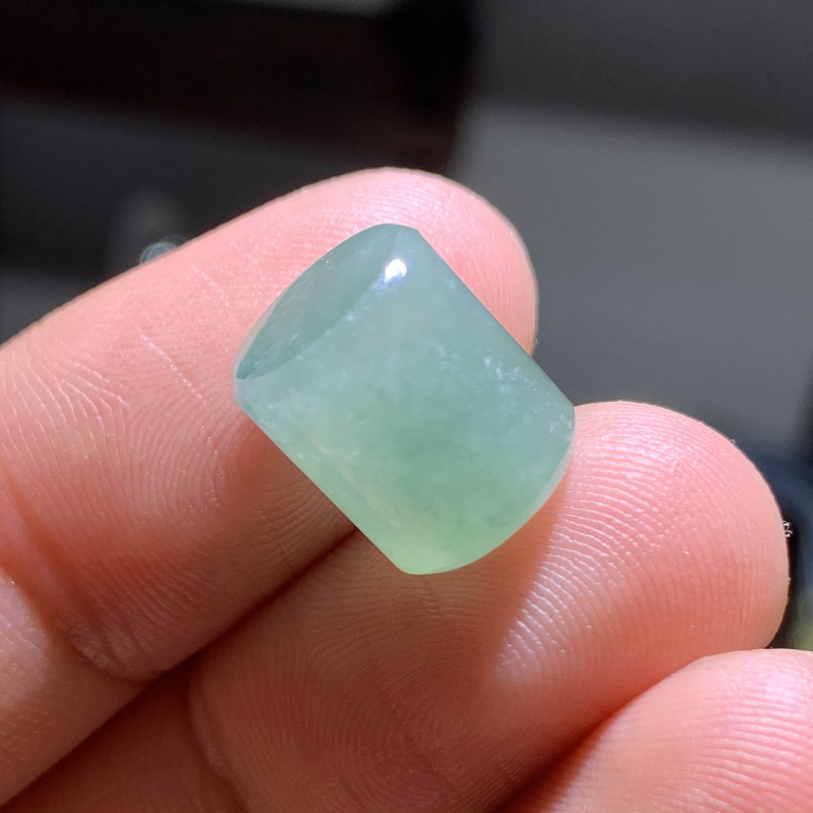 【冰晴•桶珠】缅甸天然A货翡翠冰晴飘绿花满色桶珠转运珠配珠12/10