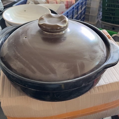 微瑕，明火，口径30高10带盖，4L，盖子棕色，dx