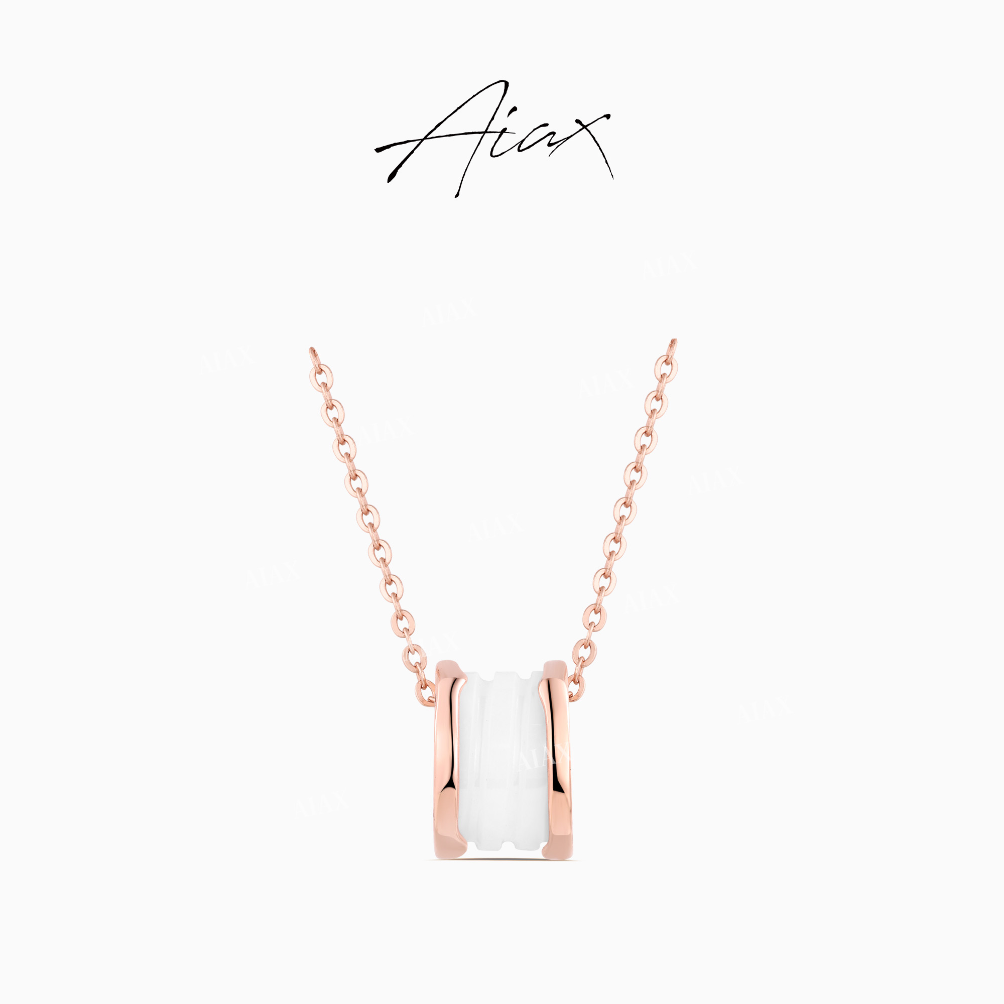 坠链均925银 经典休闲百搭小蛮腰陶瓷项链TSJ9308