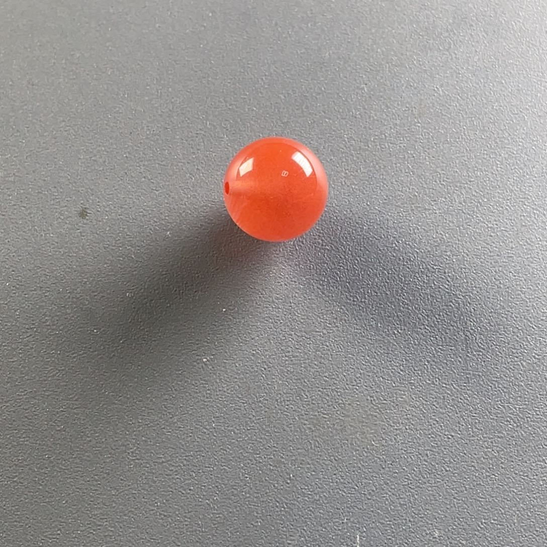 南红玛瑙未镶嵌保山天然原矿杨柳粉冰12.9mm单珠