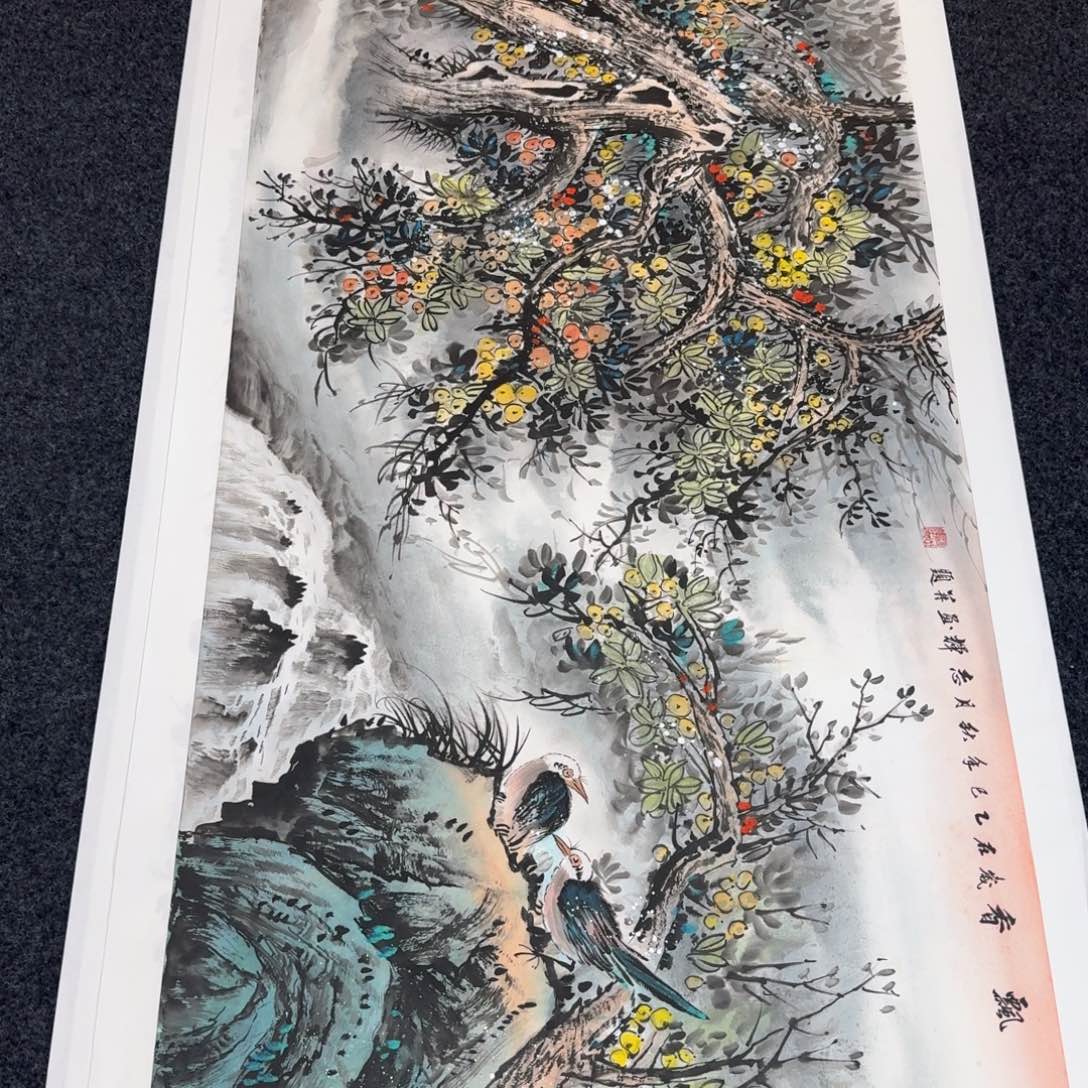 国画纯手绘山水花鸟作品