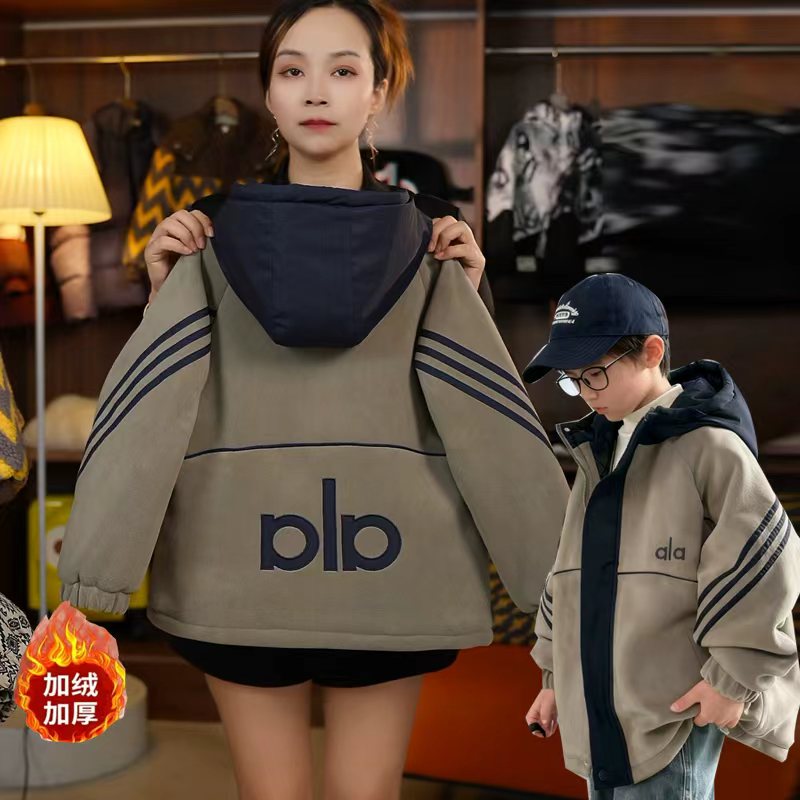 1男童加绒外套秋冬款2025新款夹棉加厚宽松风衣中大童冬装棉服潮