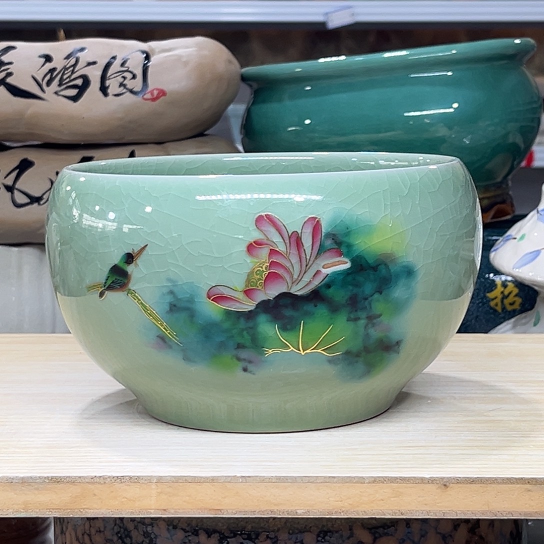 陶瓷绿植多肉微瑕花盆口径18*12无孔