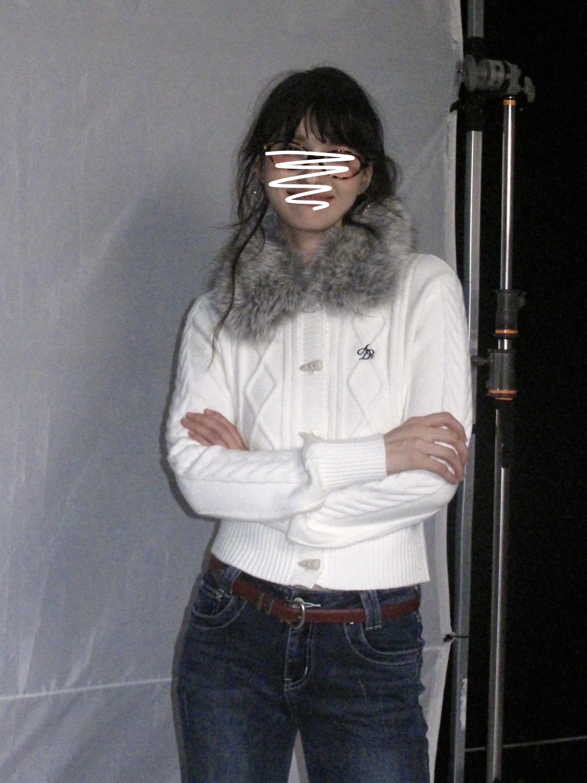 【米妮】“野兽派”复古绞花收腰慵懒短外套牛角扣显瘦毛领开衫