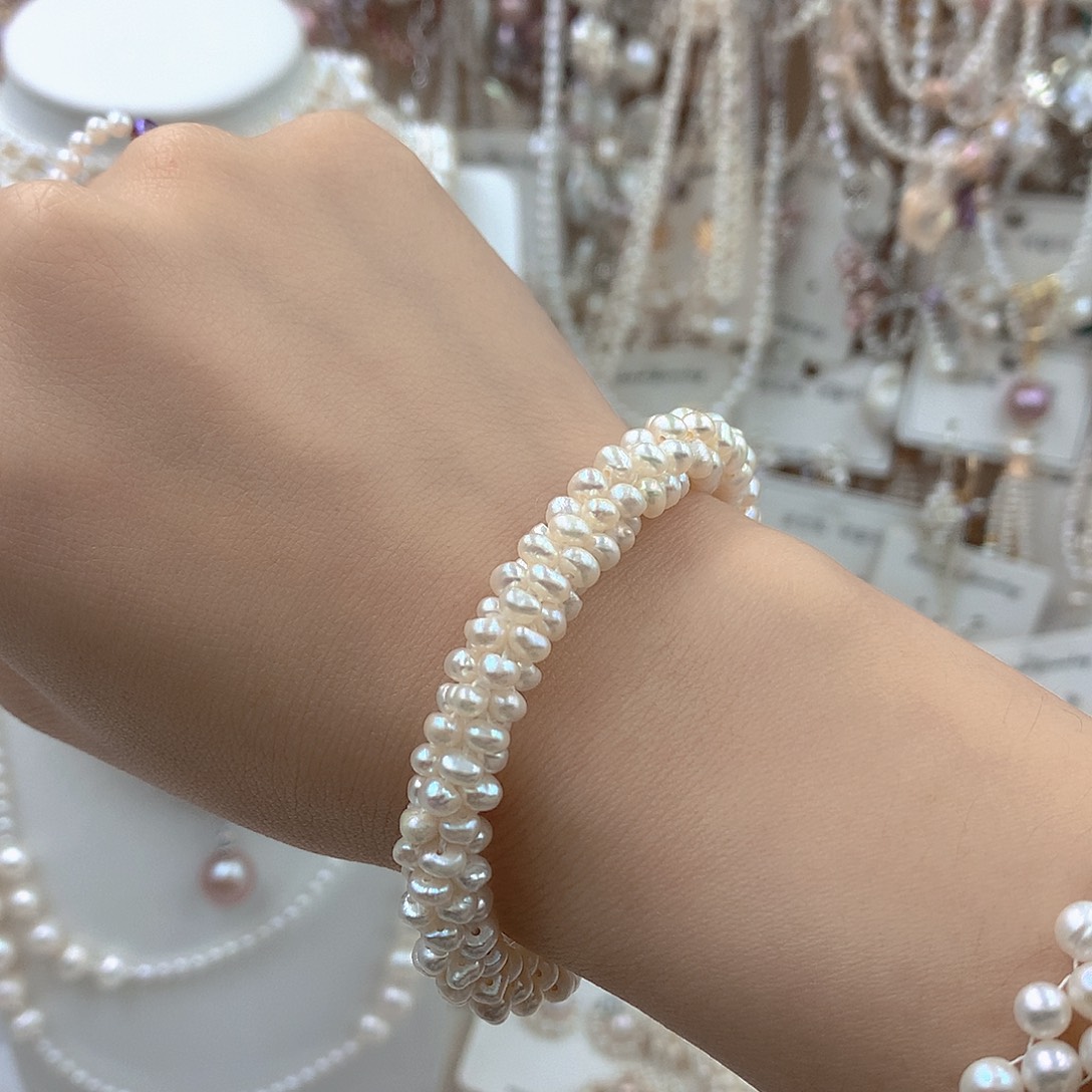 耳饰银S925镶嵌淡水珍珠