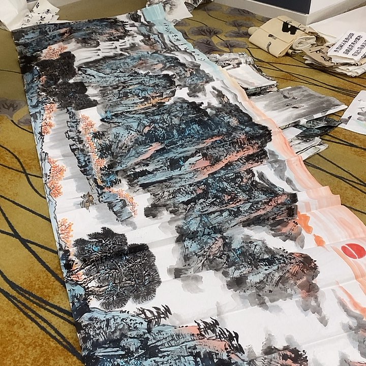 盘***石国画放漏作品手绘哈芯