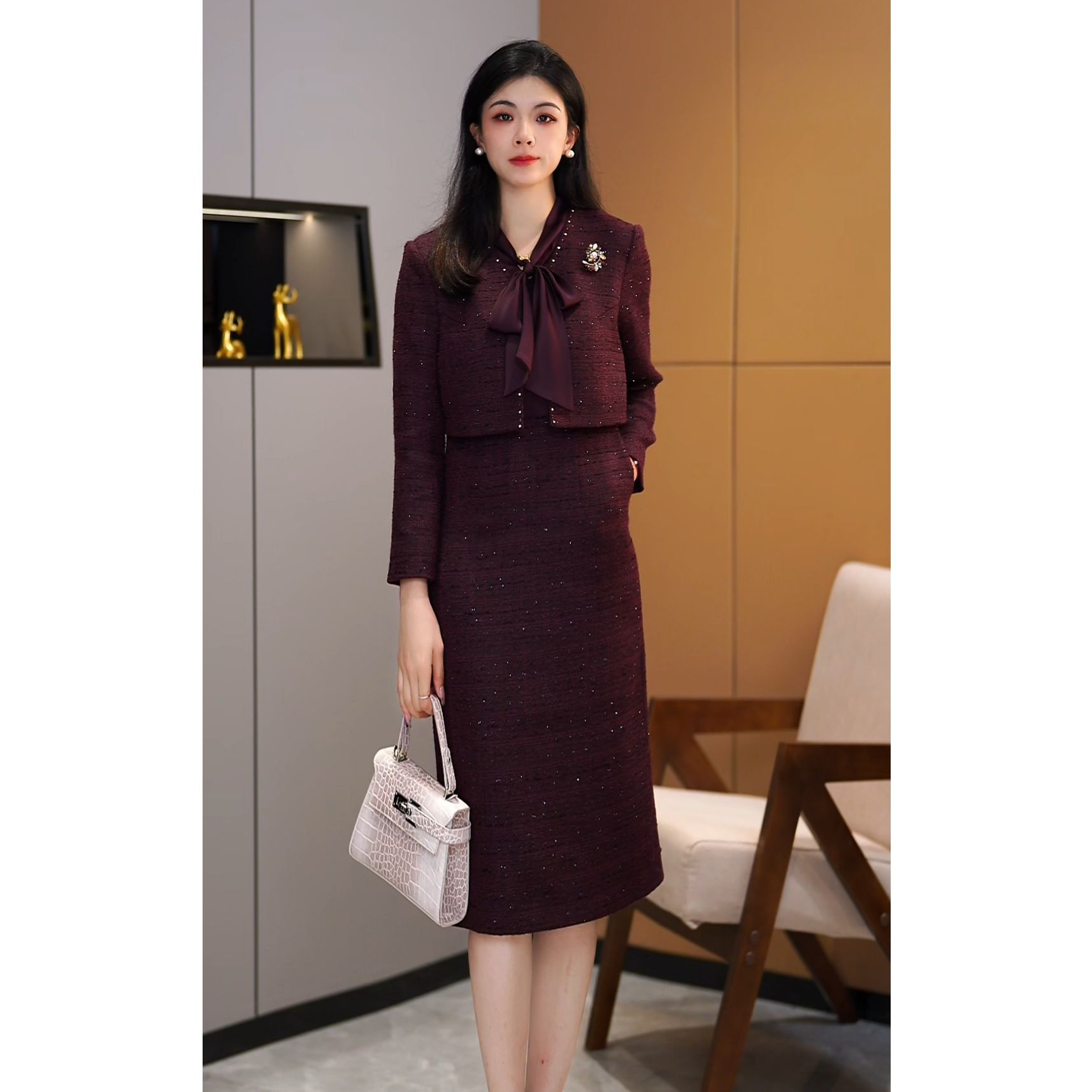 【咔尔丽丝】秋冬高端大码显瘦 65026 气质时尚百搭女装连衣裙