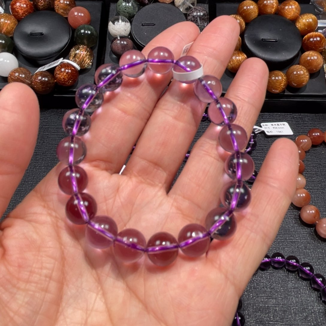 水晶手链未镶嵌.**.紫水晶手链10mm左右