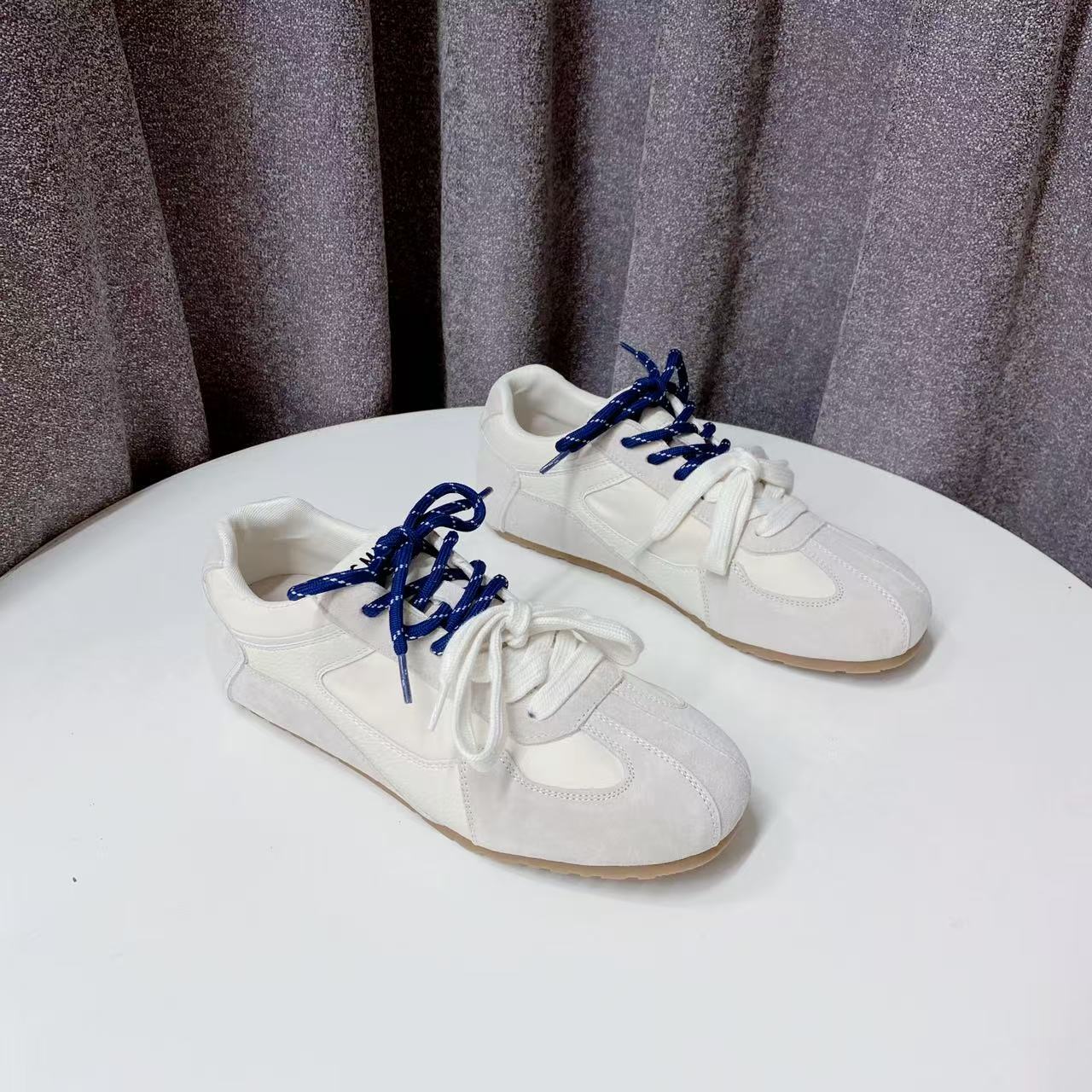 C5830 米色  时尚德迅鞋女2025新款平底百搭板鞋休闲运动鞋