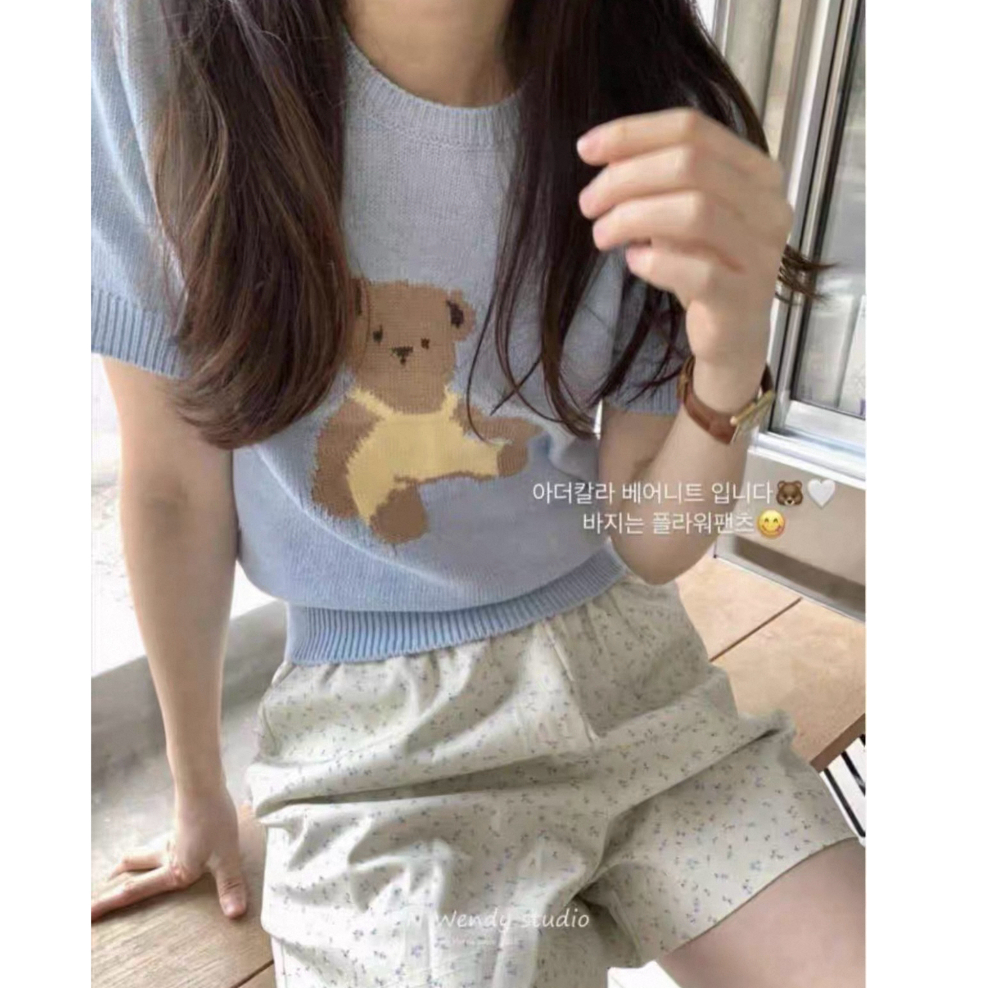 饺子家韩系小板100羊毛短袖