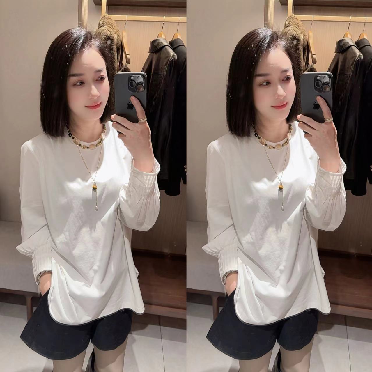 【少琴家】冬季休闲时尚长袖简约百搭打底衫上衣