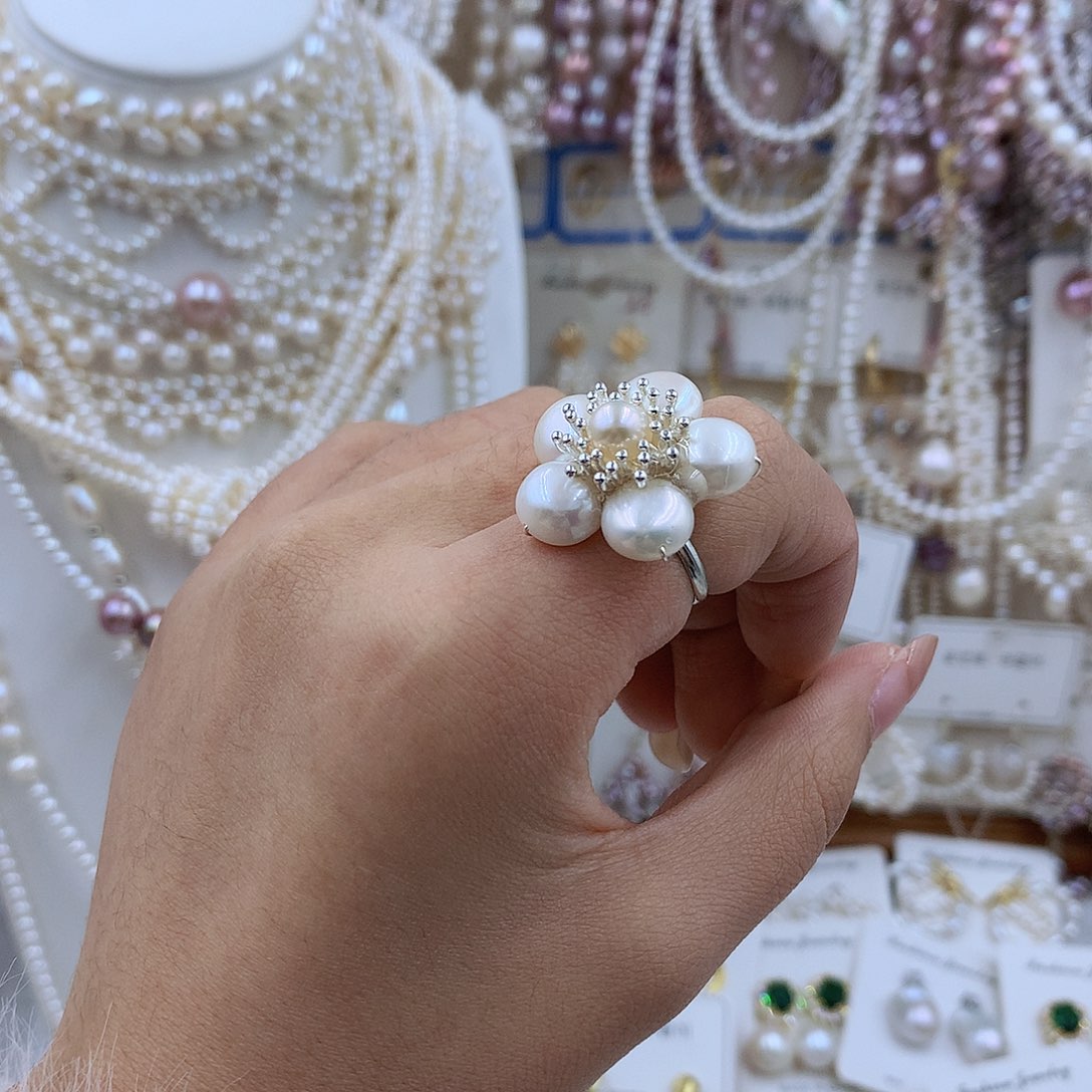 项链银S925镶嵌淡水珍珠