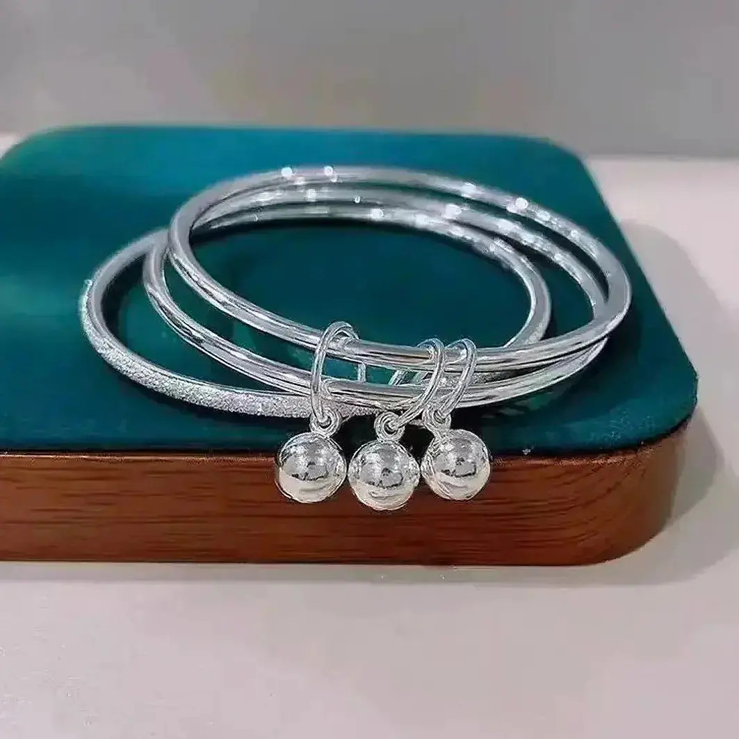 999.9银三生三世铃铛闭口镯