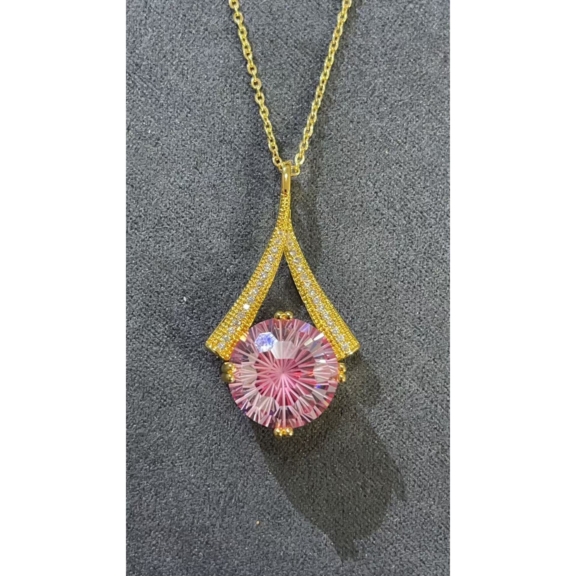  福玺甄选粉圆黄吊坠6791