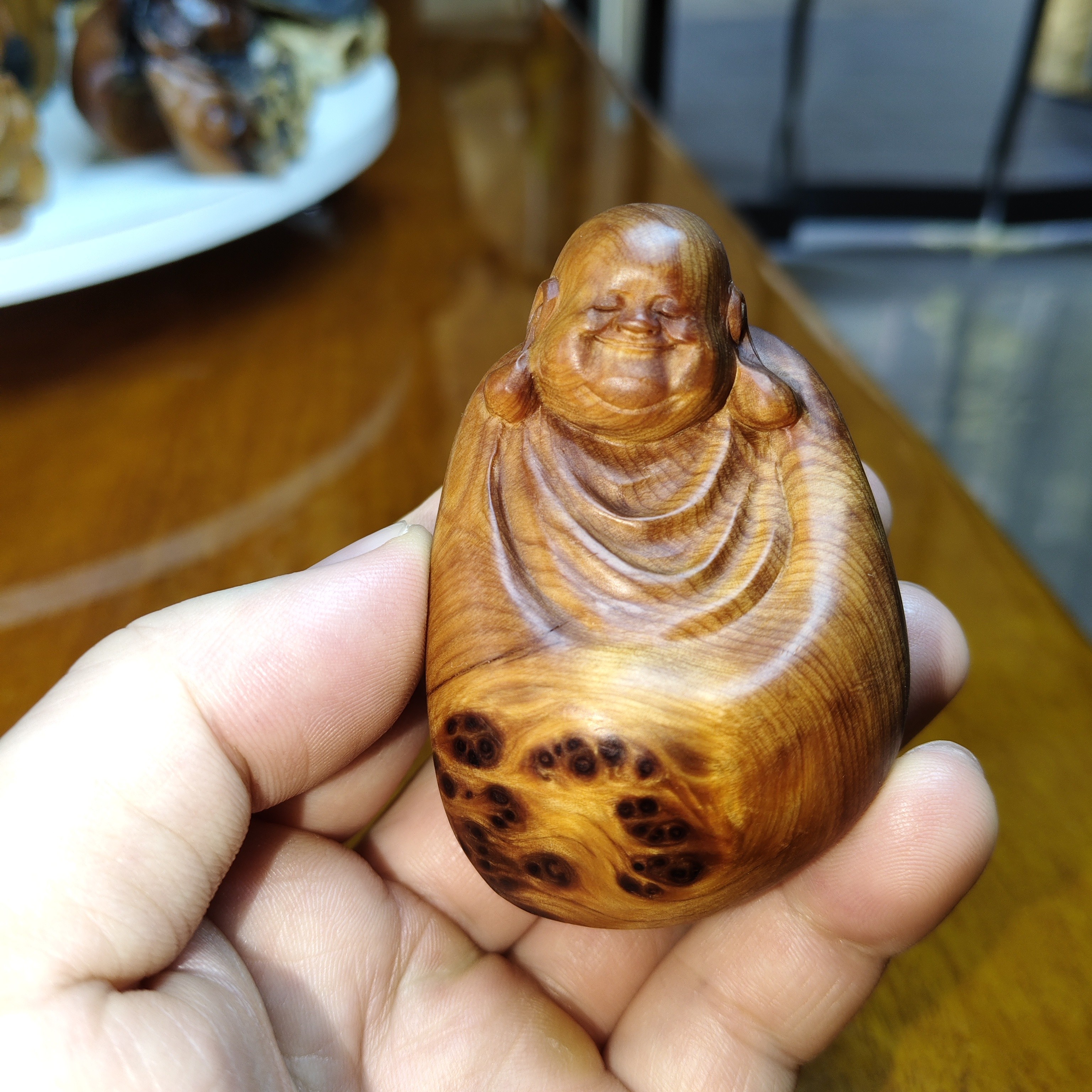 崖柏根雕留疤手把件