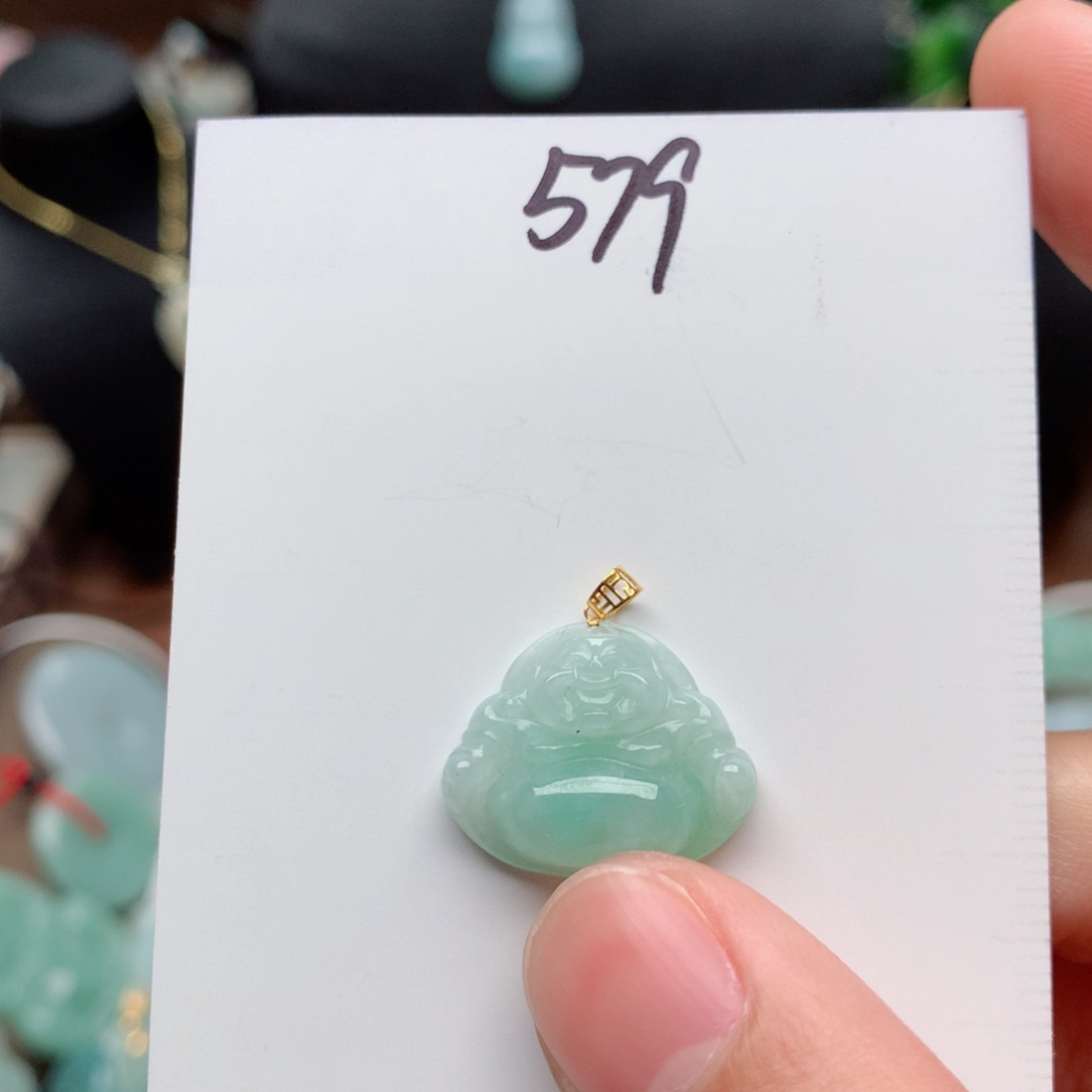 翡翠颈饰18K金镶嵌吊坠