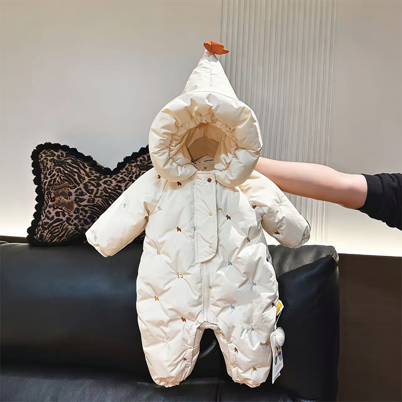 【专属】90白鸭绒宝宝连体羽绒服冬季新男童女童婴幼儿加厚保暖爬服