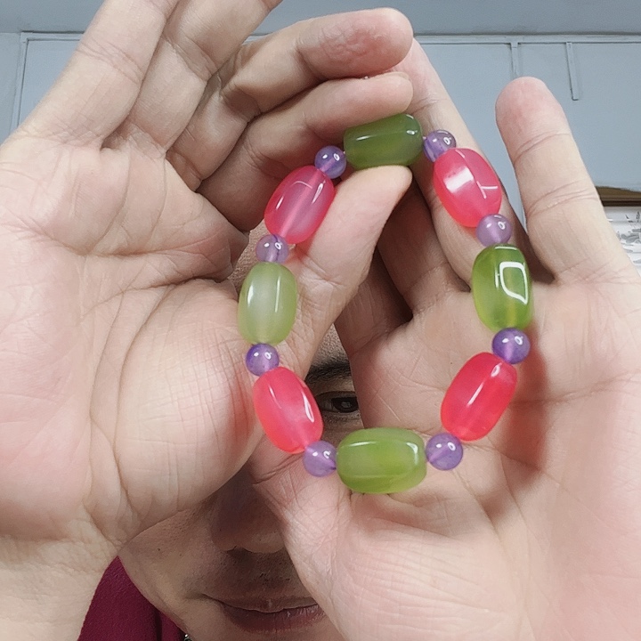 玛瑙手链未镶嵌T15红景天桶珠