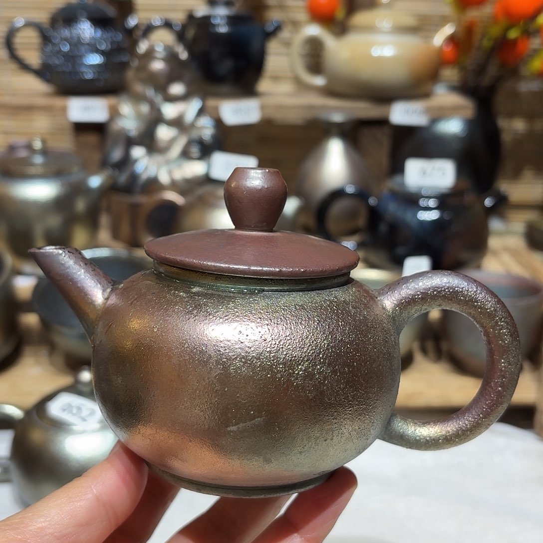 壶建水紫陶紫泥柴烧壶