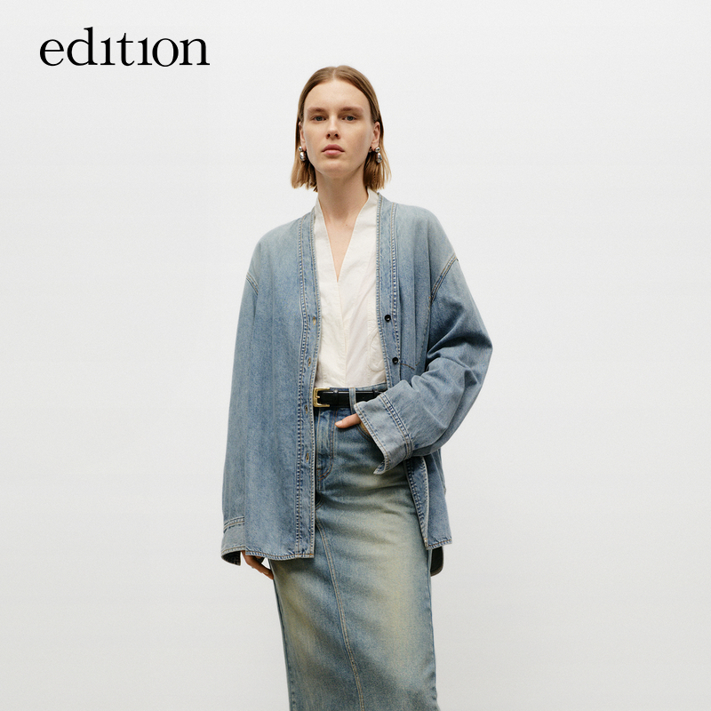 【新品首降】edition秋季款东方感丝棉牛仔外套#EBD3TOP026