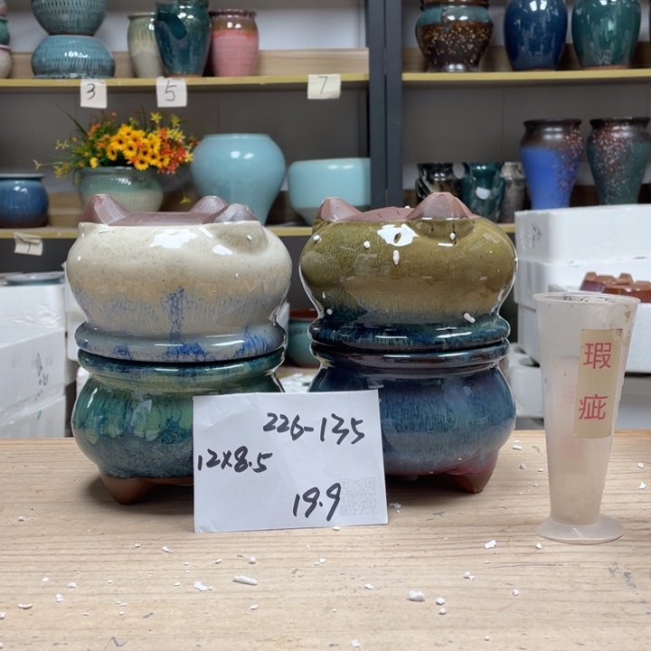 紫砂花盆多肉花盆微瑕135