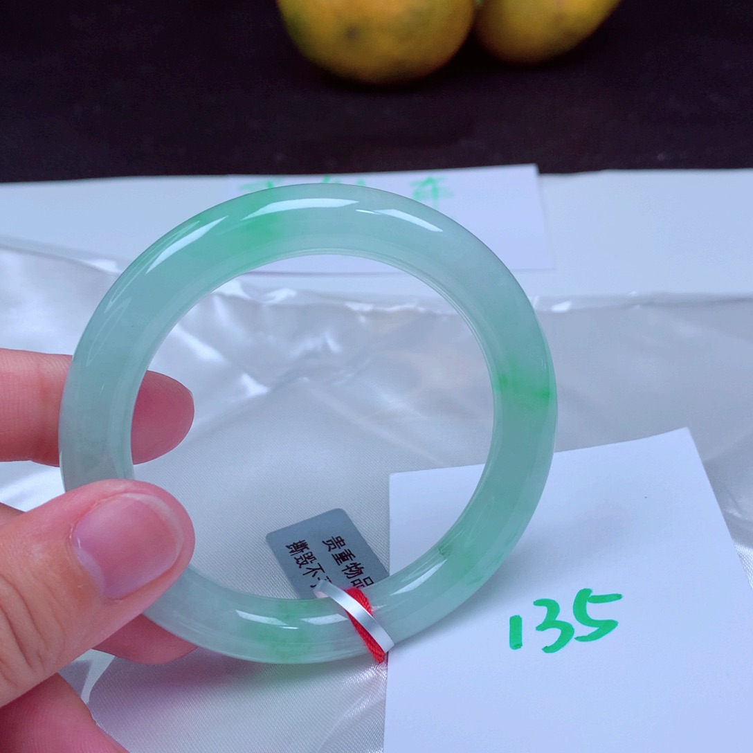 未镶嵌手镯翡翠缅甸天然A货翡翠手镯53圆条