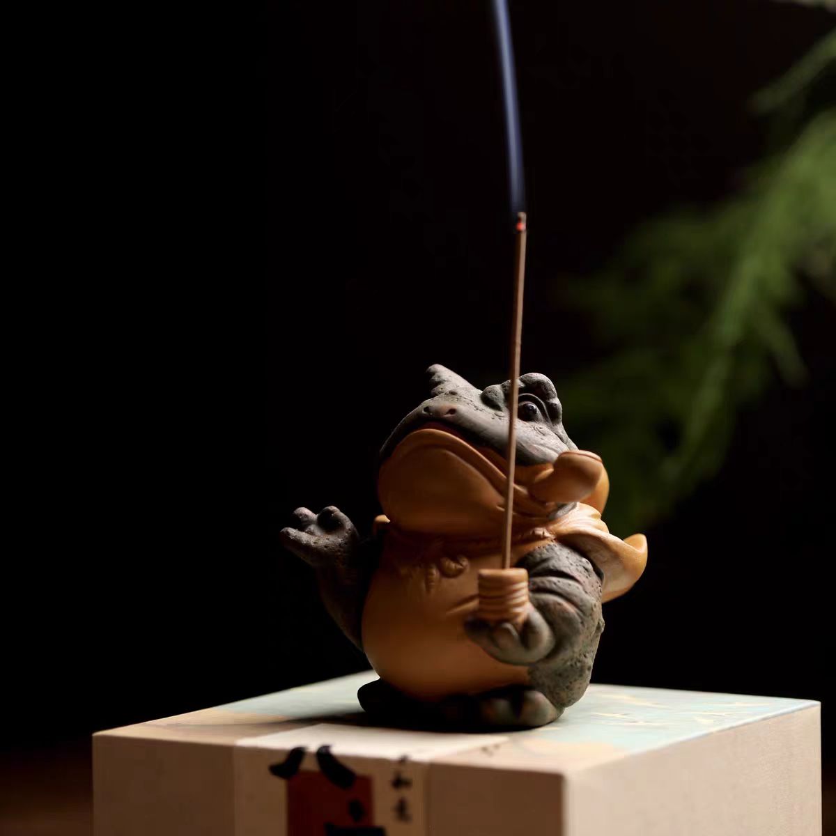 隐空山廬金蝉香插紫砂线香孙悟空茶宠摆件工艺品高级底座小众
