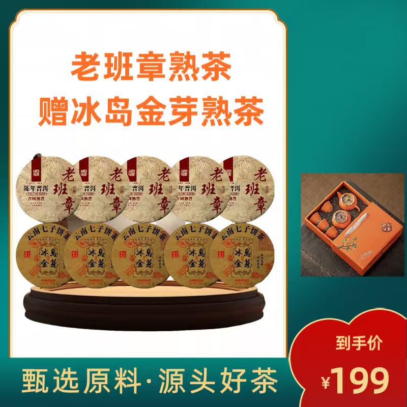 （嘉嘉严选）2005年老班章陈年古树普洱熟茶赠冰岛生茶
